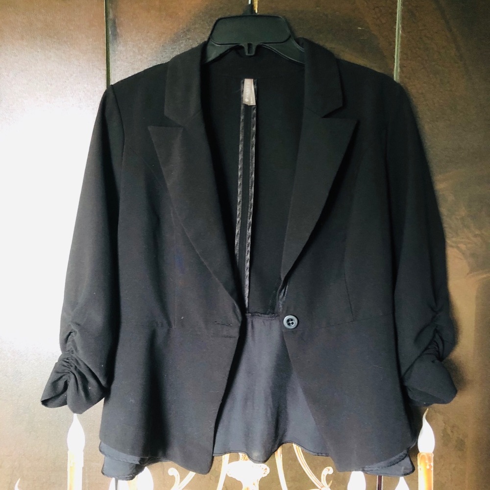 Women's Black Peplum Blazer